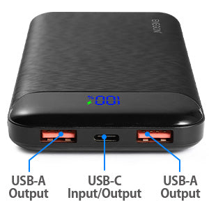ENEGON Kit de carregador portátil: Power Bank de 10000 mAh 5 V/3 A (15 W) com carregador de 15 W e cabo USB-C