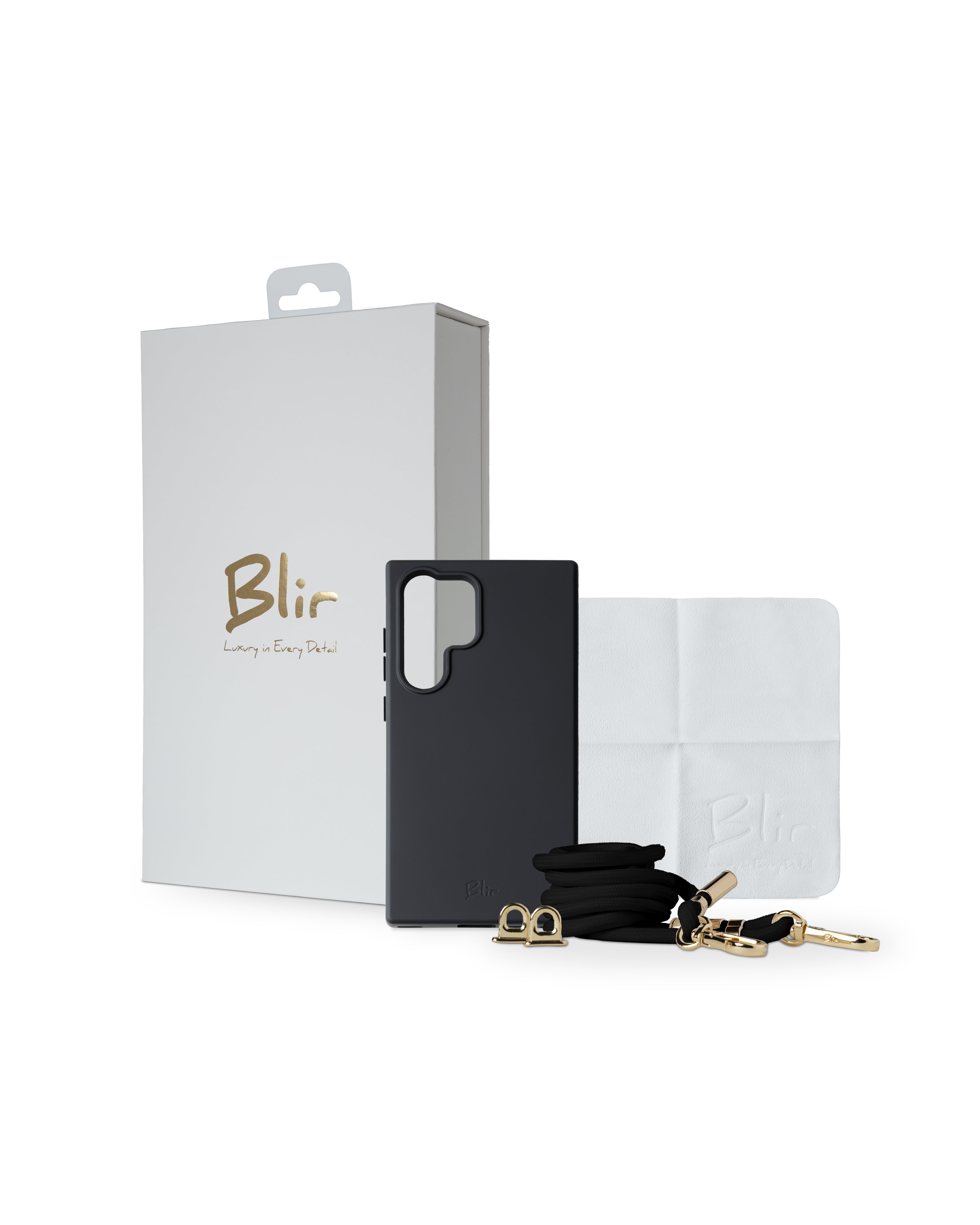 Blir Silhouette Elite - Capa de Silicone com Magsafe com Cordão Removível Preto para Samsung S24 Ultra