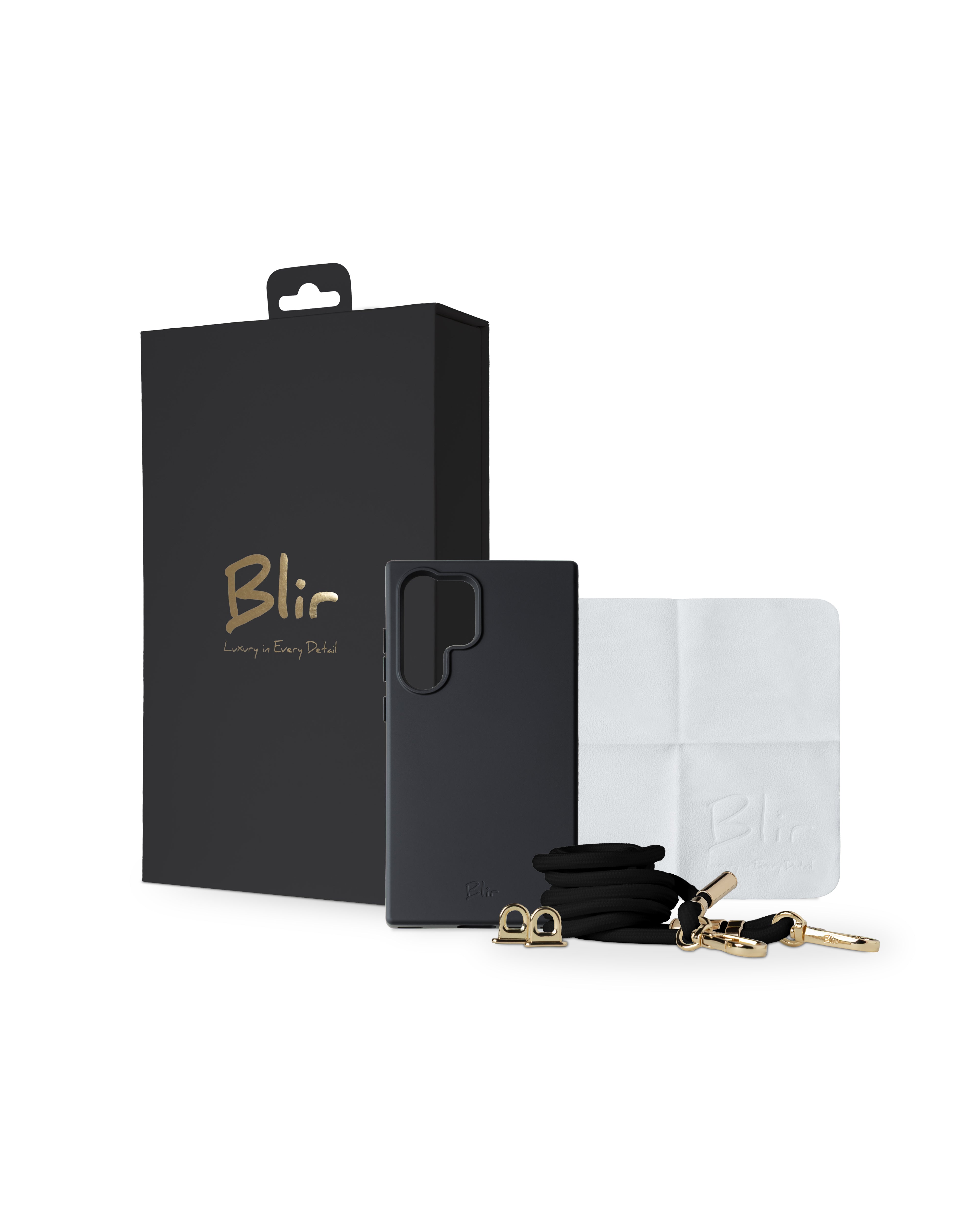 Blir Silhouette Elite - Capa de Silicone com Magsafe com Cordão Removível Preto para Samsung S24 Ultra