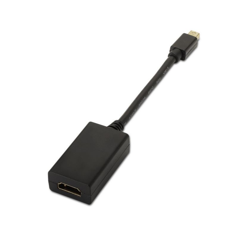 Cabo Conversor Aisens A125-0137 / Mini Displayport Macho - HDMI Fêmea / 15cm / Preto