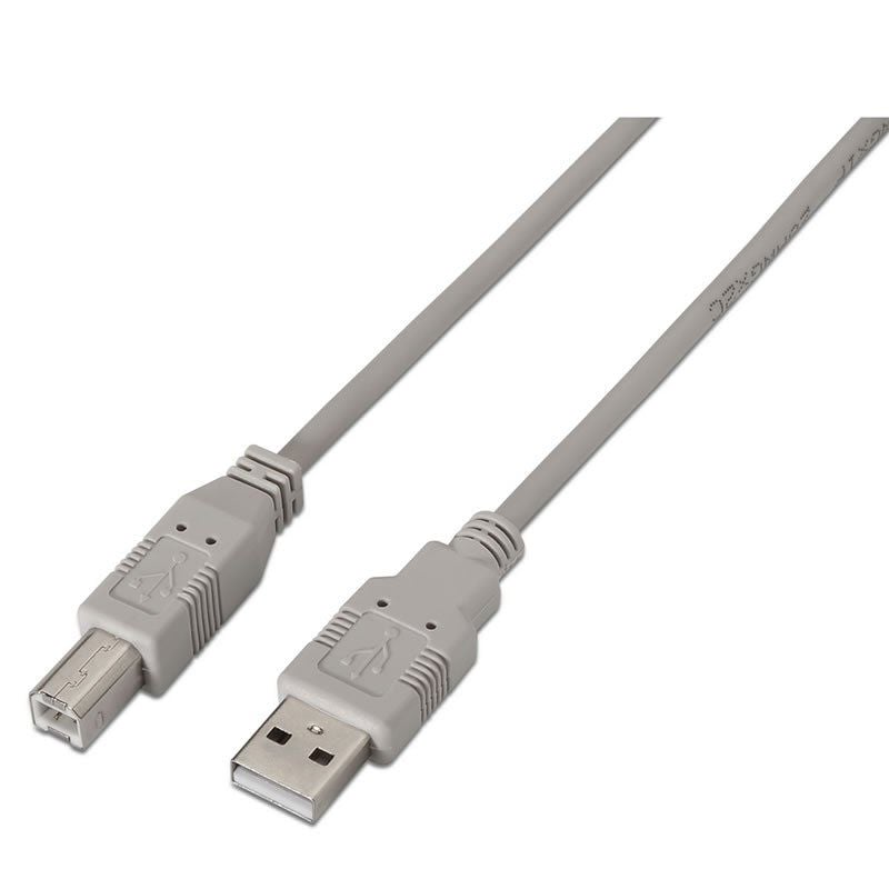 Cabo USB 2.0 para Impressora Aisens A101-0002 / USB Tipo B Macho - USB Macho / Até 2,5w / 60mbps /…