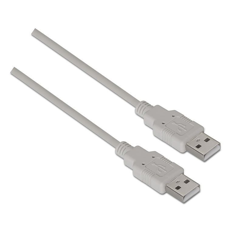 Cabo USB 2.0 Aisens A101-0022 / USB Macho - USB Macho / Até 2,5w / 60mbps / 2m / Bege