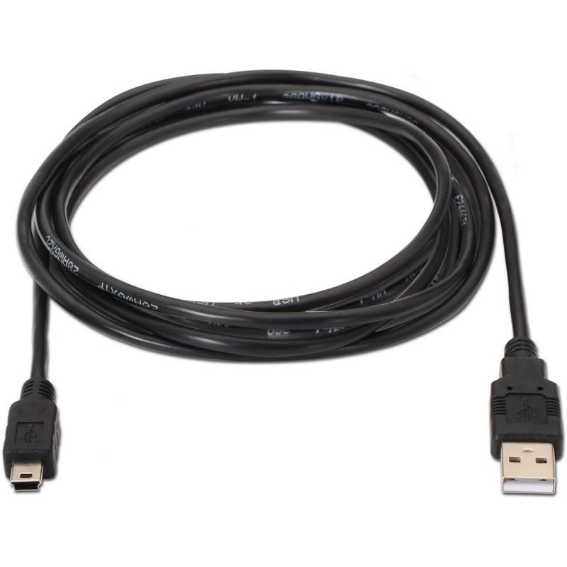 Cabo USB 2.0 Aisens A101-0024 / Macho USB - Macho Miniusb / Até 2,5w / 60mbps / 1m / Preto