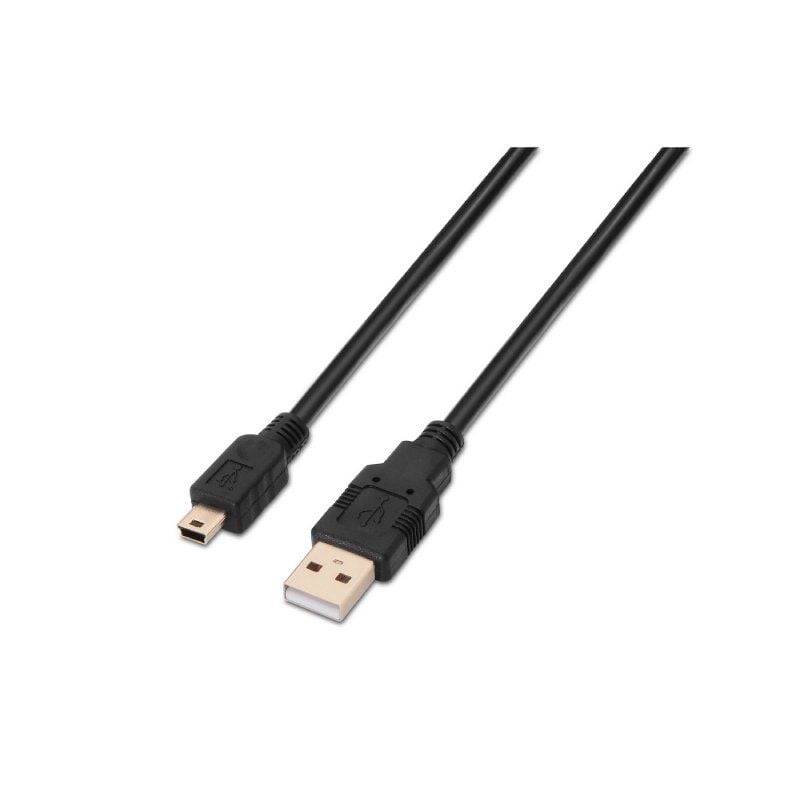 Cabo USB 2.0 Aisens A101-0026 / Macho USB - Macho Miniusb / Até 2,5w / 60mbps / 3m / Preto