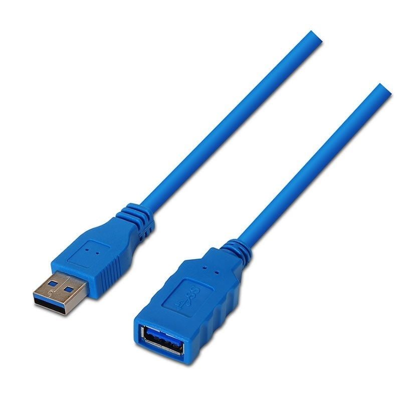 Cabo de Extensão USB 3.0 Aisens A105-0046 / USB Macho - USB Fêmea / Até 9W / 625mbps / 2m / Azul