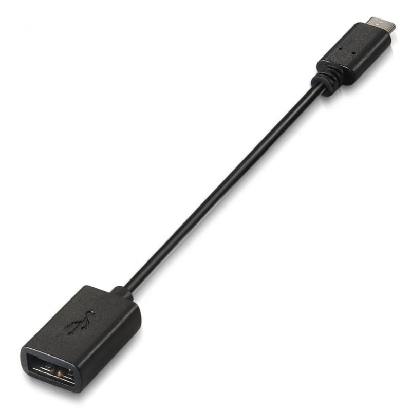 Cabo USB 2.0 Aisens A107-0059 / USB Tipo C Macho - USB Fêmea / Até 9W / 625mbps / 15cm / Preto