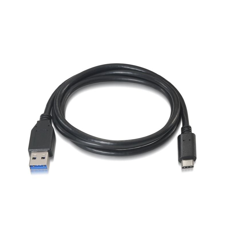 Cabo USB 3.1 Tipo C Aisens A107-0060 / USB Tipo C Macho - USB Macho / Até 27W / 625mbps / 1m / Preto