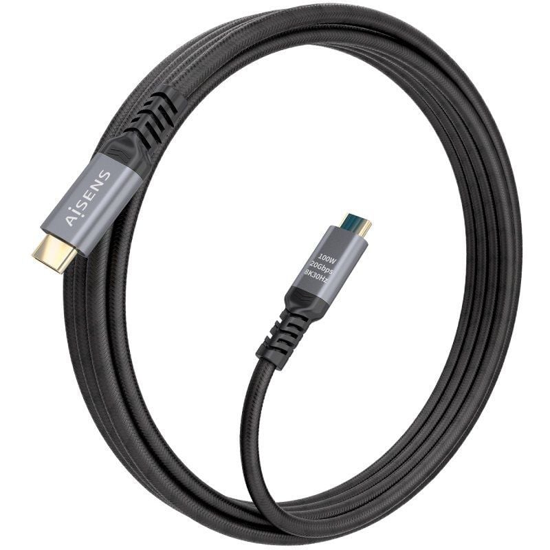 Cabo USB 3.2 Tipo C Aisens A107-0988 / Cabo USB Tipo C - Cabo USB Tipo C / Até 100W / 20gbps / 3m /…