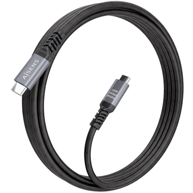 Cabo USB 3.2 Tipo C Aisens A107-0989 / Cabo USB Tipo C - Cabo USB Tipo C / Até 100W / 10gbps / 4m /…