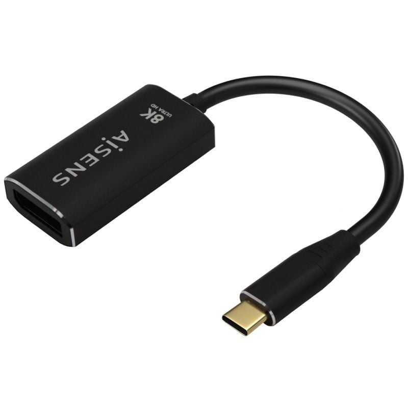 Conversor Aisens A109-0690 / USB Tipo C Macho - Displayport Fêmea / Até 27W / 1250mbps / 15cm / Pre…