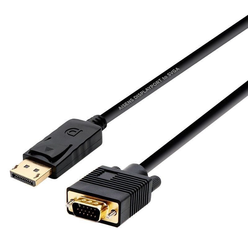 Cabo Conversor Aisens A125-0365 / Displayport Macho - VGA Macho / Até 5W / 2300mbps / 2m / Preto