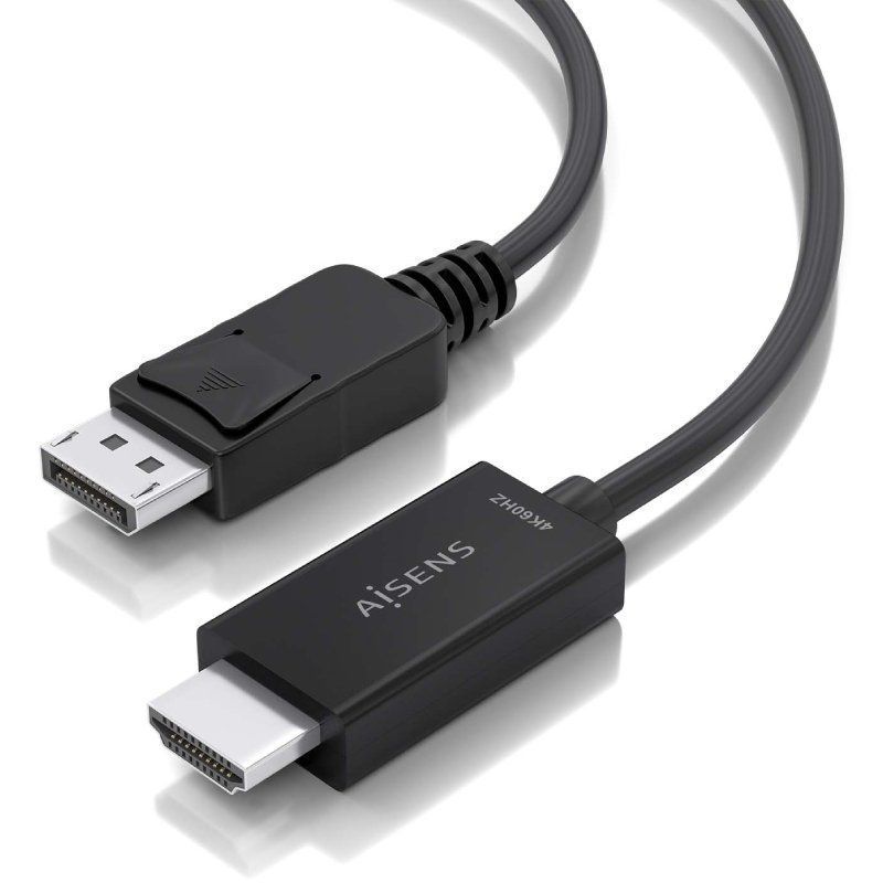 Cabo Conversor Aisens A125-0892 / Macho Displayport - Macho HDMI 4K / 1m / Preto