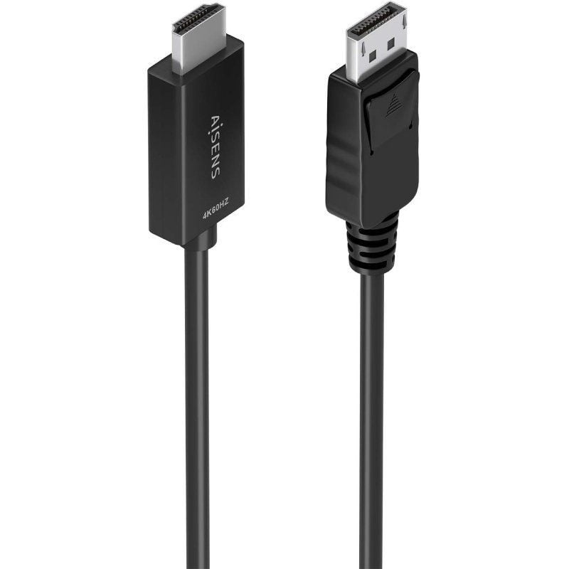 Cabo Conversor Aisens A125-0894 / Macho Displayport - Macho HDMI 4K / 2m / Preto