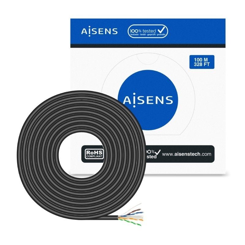 Aisens A135-0675 Cat.6 / 100m / À Prova de Água / Preto / Exterior UTP AWG23 RJ45 Cable Coil