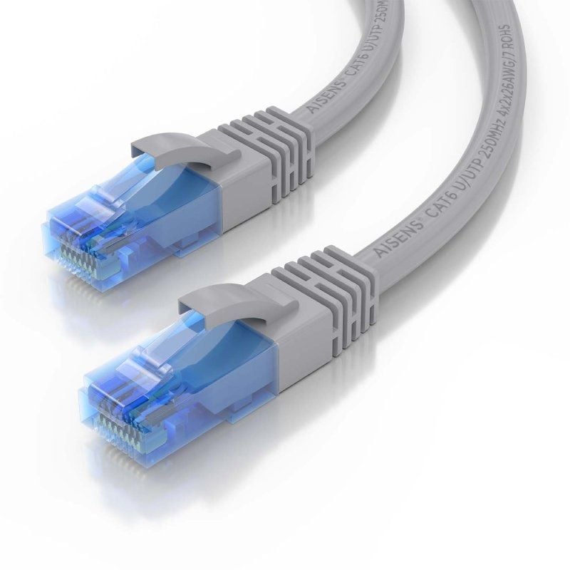 Cabo de Rede RJ45 AWG26 CCA UTP Cabo de Rede Aisens A135-0780 Cat.6 / 5m / Cinzento