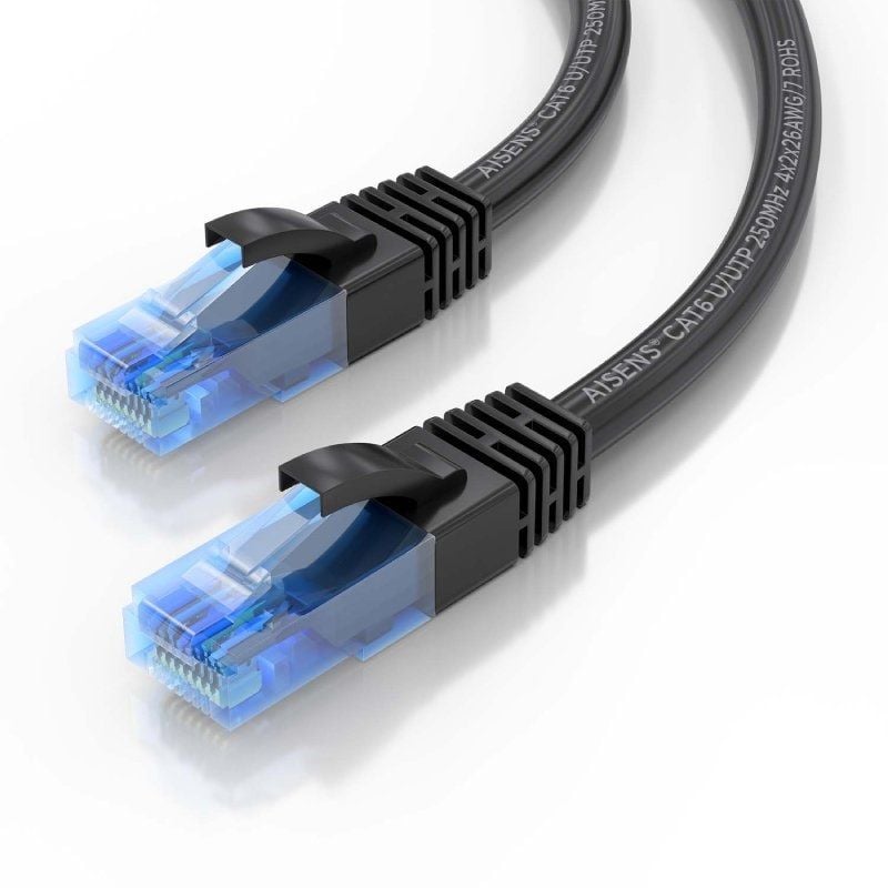 Cabo de Rede RJ45 AWG26 CCA UTP Cabo de Rede Aisens A135-0852 Cat.6 / 20m / Preto