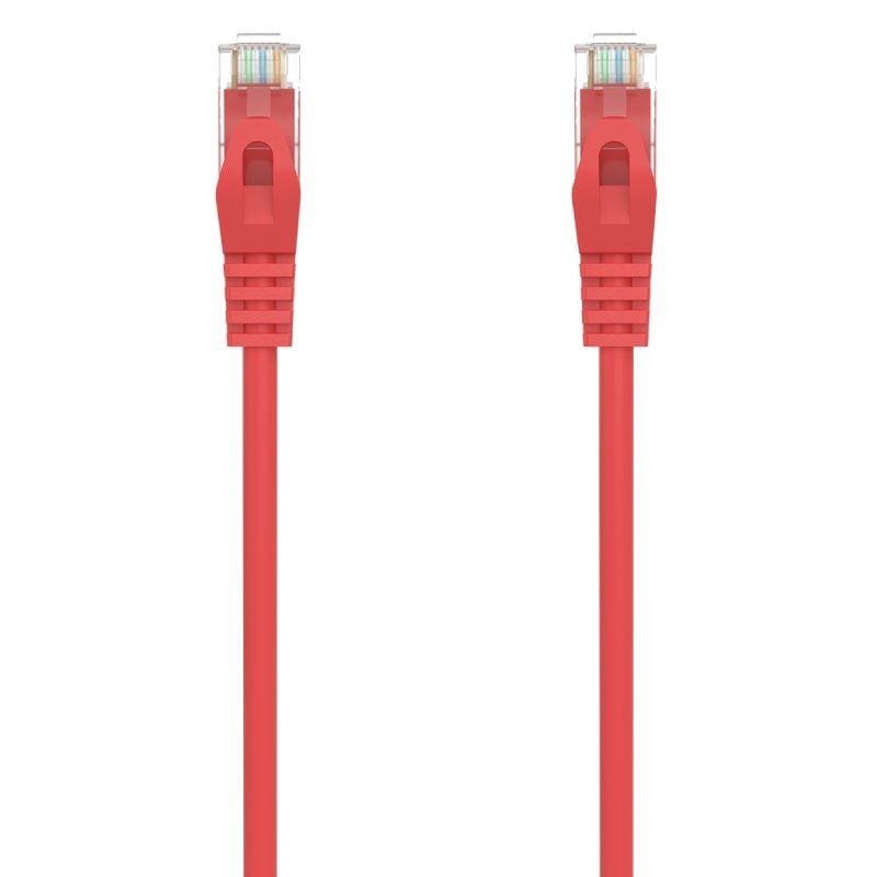 Cabo de Rede RJ45 AWG24 UTP Cabo de Rede Aisens A145-0558 Cat.6a / LSZH / 50cm / Vermelho