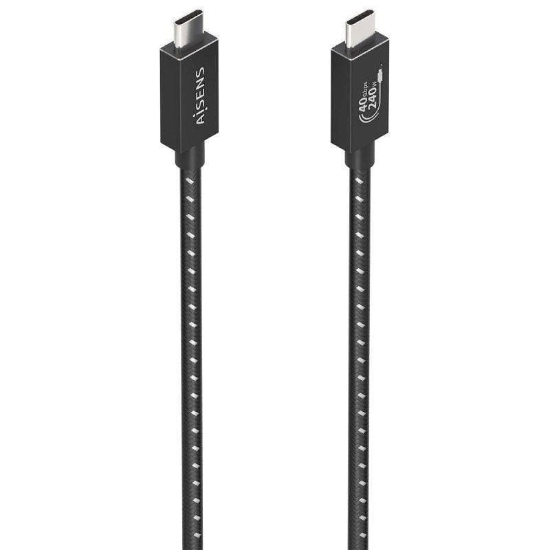 Cabo USB 4.0 Tipo C Aisens A156-0868 / USB Tipo C Macho - USB Tipo C Macho / Até 240W / 40gbps / 1,…