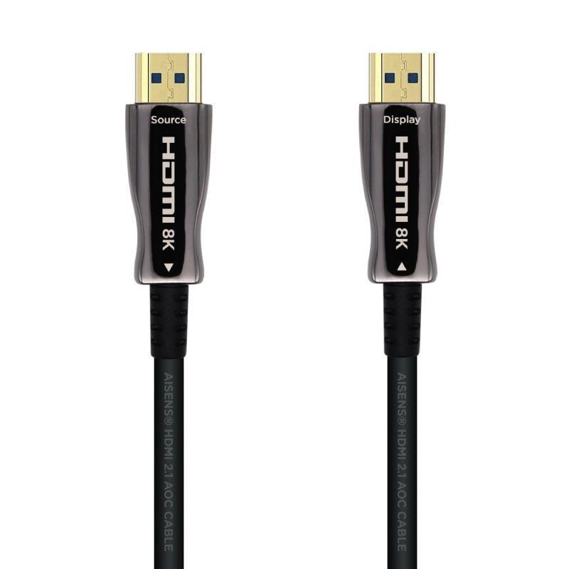 Cabo HDMI 2.1 AOC 8K Aisens A153-0518 / Macho HDMI - Macho HDMI / 25m / Preto