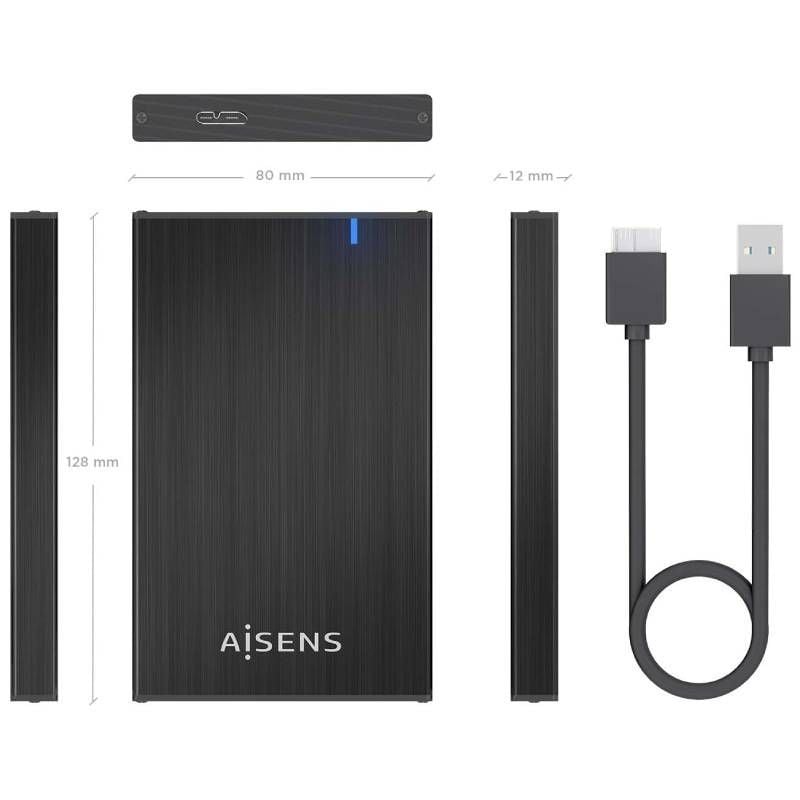 Aisens Ase-2527b Caixa para Unidade de Disco Rígido Externa de 2,5" / USB 3.1