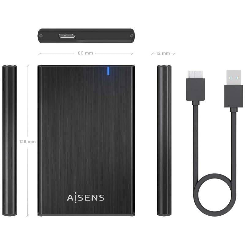 Aisens Ase-2528b Caixa para Unidade de Disco Rígido Externa de 2,5" / USB 3.1
