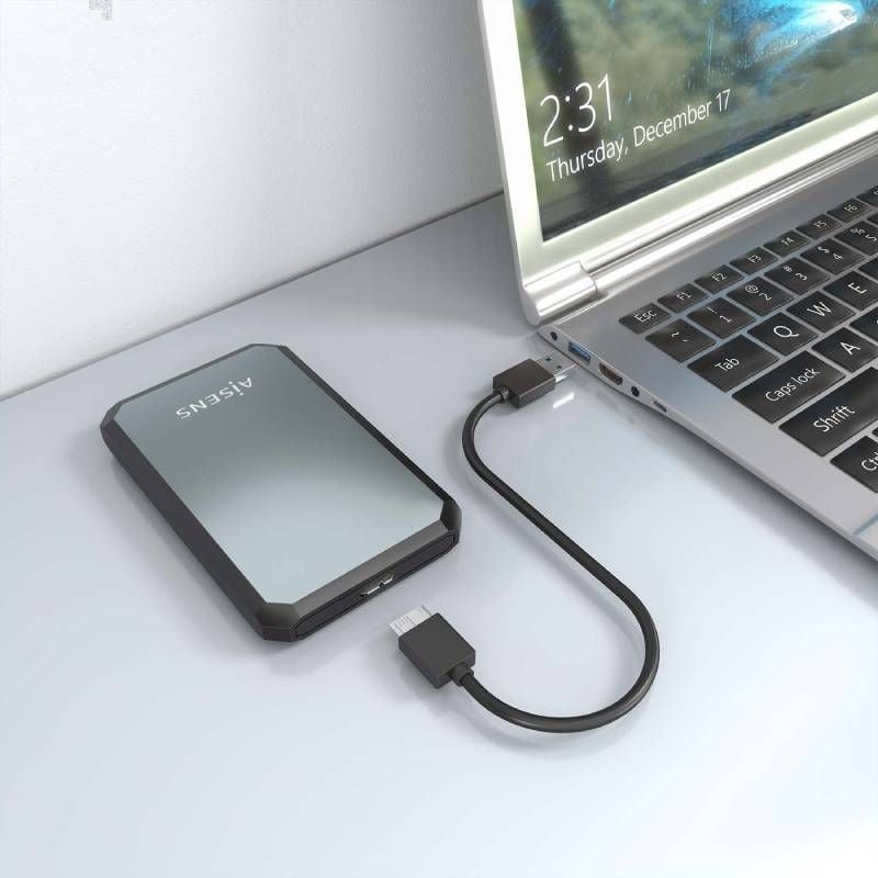Aisens Ase-2529b / USB 3.1 / Caixa para Unidade de Disco Rígido Externa de 2,5" sem Parafusos
