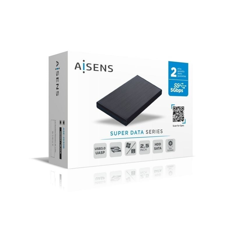 Aisens Ase-2530b Caixa para Unidade de Disco Rígido Externa de 2,5" / USB 3.1