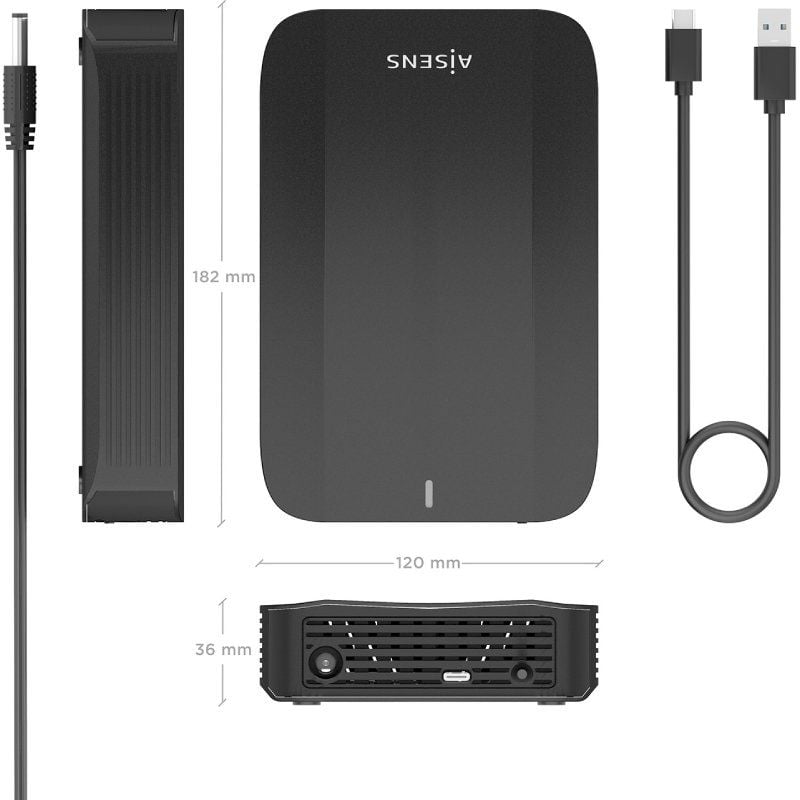 Aisens Ase-3535b Caixa para Unidade de Disco Rígido Externa de 3,5" / USB 3.1