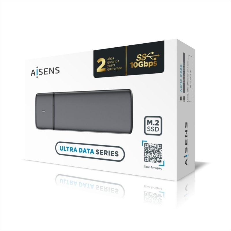 Aisens Asm2-002g M.2 SATA / NVME Caixa Externa para SSD Asm2-002g / USB 3.1 / sem Parafusos