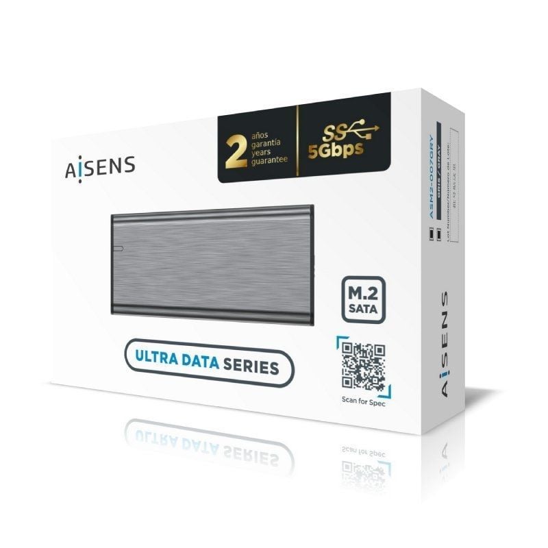 Aisens Asm2-007gry Caixa Externa para SSD M.2 SATA / USB 3.1 Gen1 / sem Parafusos