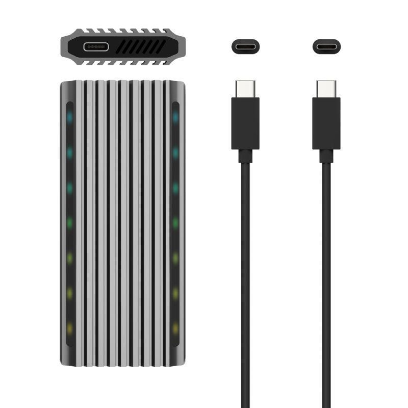Aisens Asm2-rgb011gr Caixa Externa para SSD M.2 SATA / NVME / USB 3.2 Gen2 / sem Parafusos