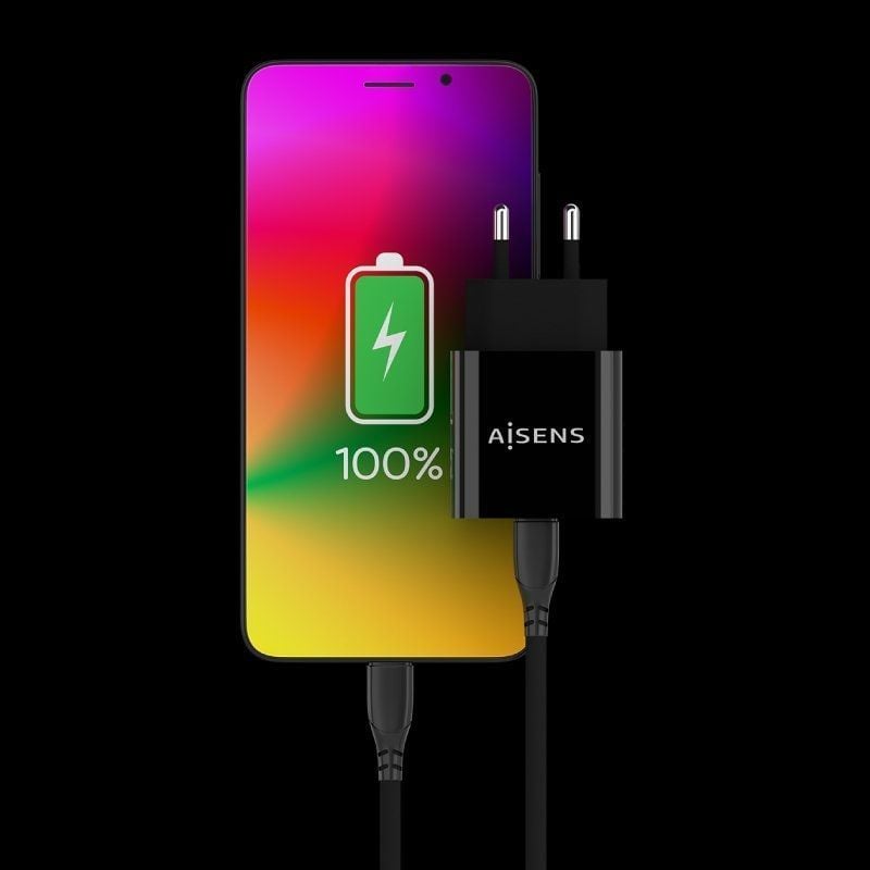 Carregador de Parede Aisens A110-0538 / 1xusb Type-c Pd3.0 / 20W / Preto