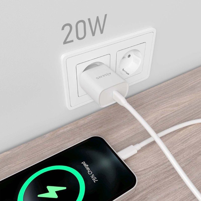 Carregador de Parede Aisens A110-0752 / 1xusb Type-c / 20W