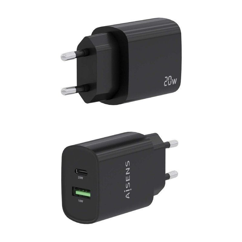 Carregador de Parede Aisens A110-0755 / 1xusb Type-c / 1xusb / 20W