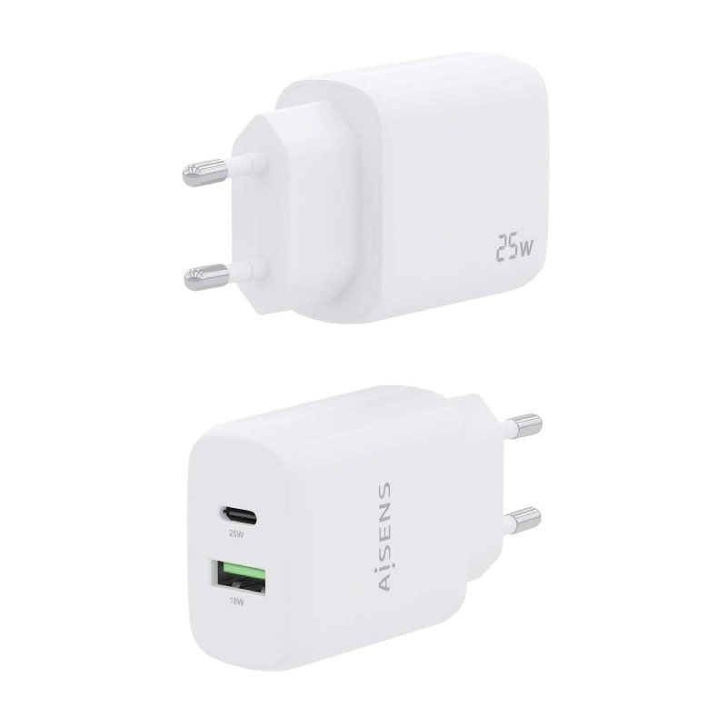 Carregador de Parede Aisens A110-0758 / 1xusb Type-c / 1xusb / 25W