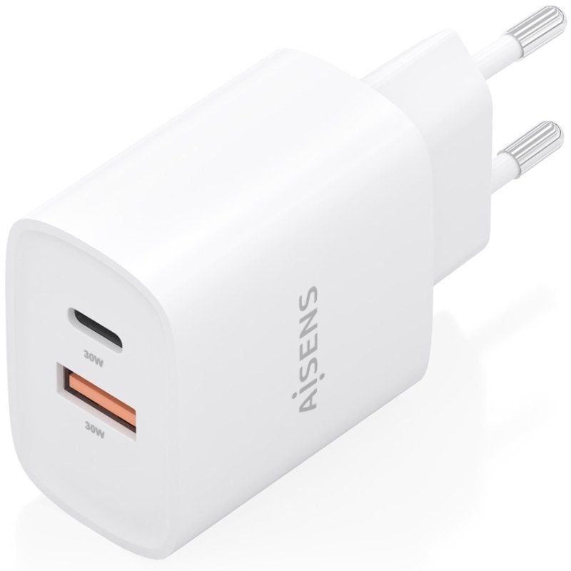 Carregador de Parede Aisens A110-0952 Gan A110-0952 / 1xusb Type-c / 1xusb / 30W / Branco