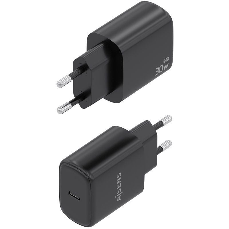 Carregador de Parede Aisens A110-0976 Gan / 1xusb Type-c / 30W / Preto