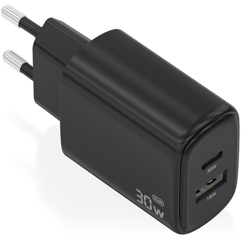 Carregador de Parede Aisens A110-0978 Gan A110-0978 / 1xusb Type-c / 1xusb / 30W / Preto