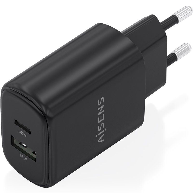 Carregador de Parede Aisens A110-0978 Gan A110-0978 / 1xusb Type-c / 1xusb / 30W / Preto