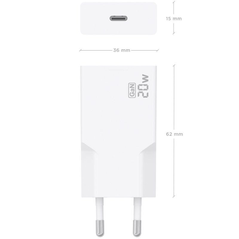 Carregador de Parede Aisens A110-0997 Gan / 1xusb Type-c / 20W / Branco