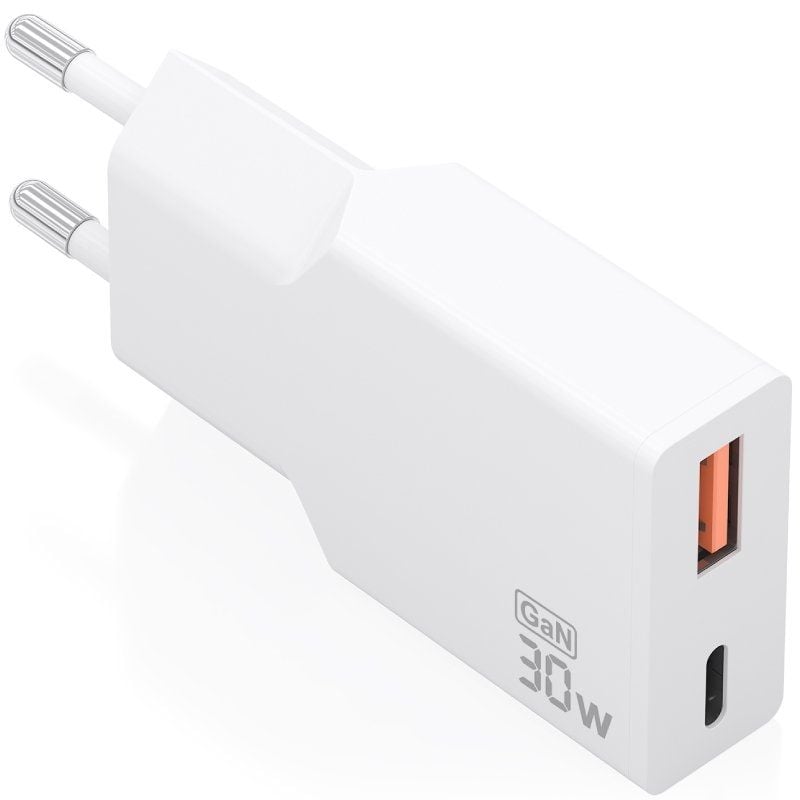 Carregador de Parede Gan Aisens A110-1002 / 1xusb Type-c / 1xusb / 30W / Branco
