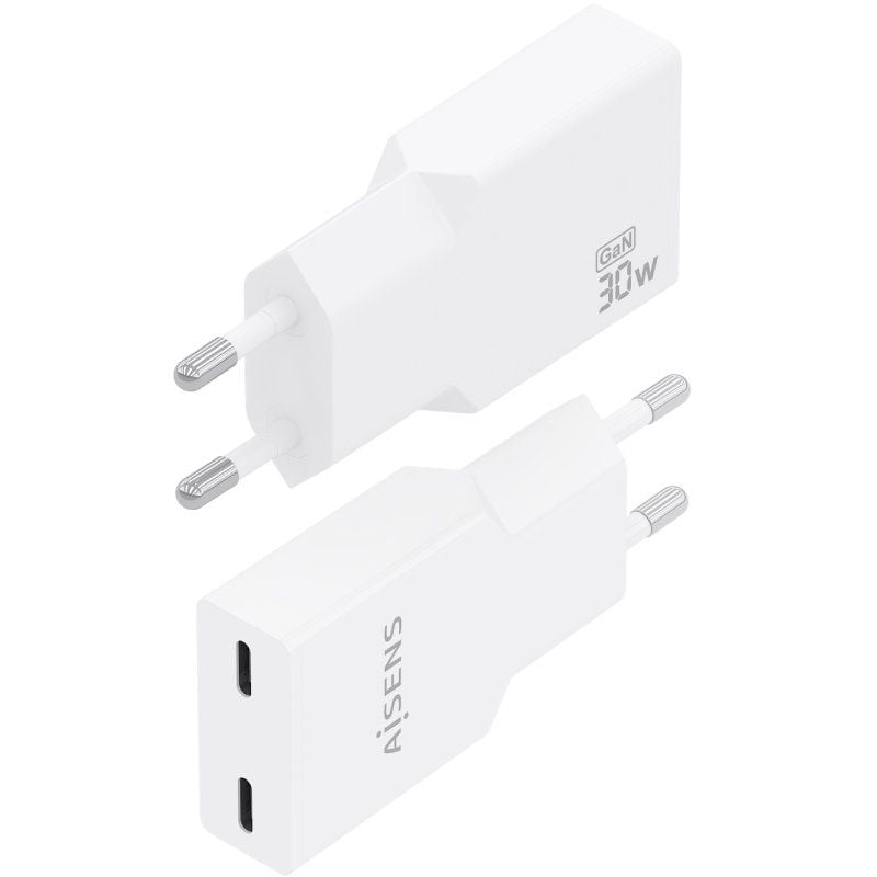 Carregador de Parede Aisens A110-1003 Gan / 2xusb Type-c / 30W / Branco