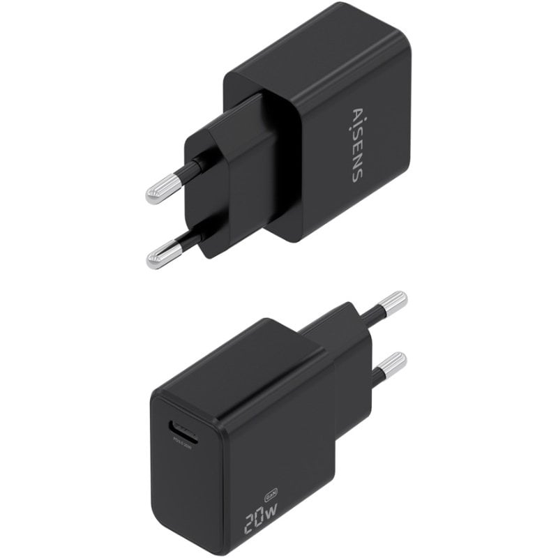 Carregador de Parede Aisens A110-1024 Gan / 1xusb Type-c / 20W / Preto