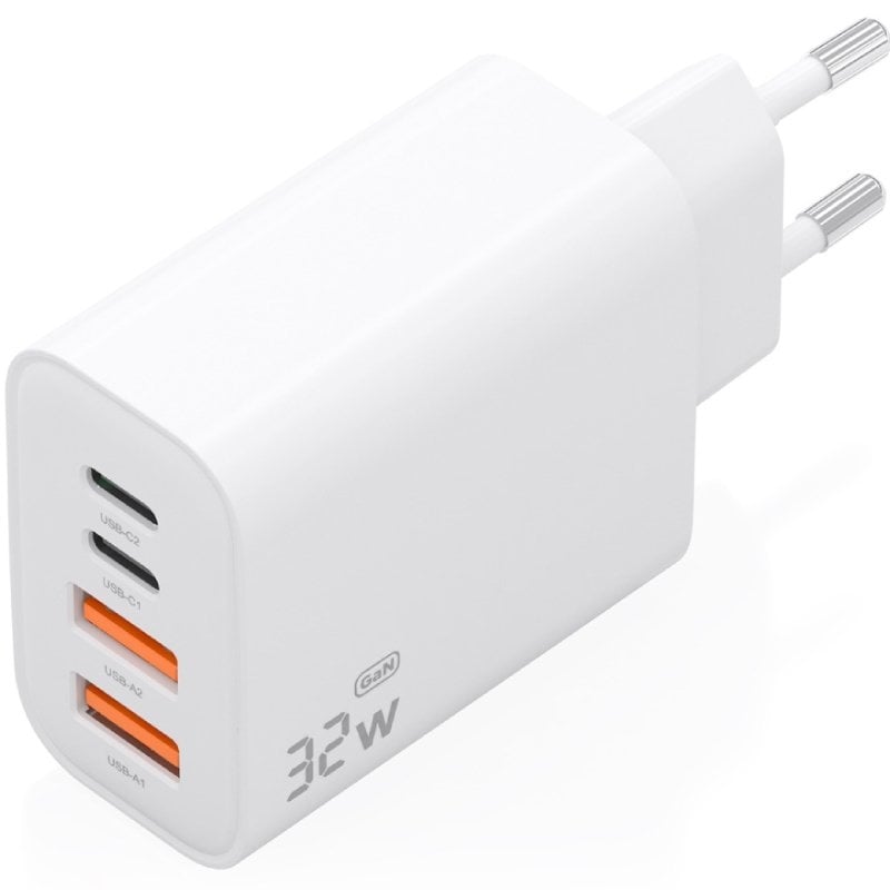 Carregador de Parede Aisens A110-1027 Gan / 2xusb Tipo C / 2xusb / 32W / Branco