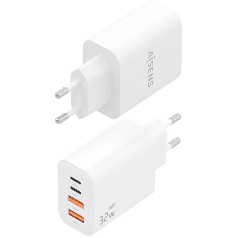 Carregador de Parede Aisens A110-1027 Gan / 2xusb Tipo C / 2xusb / 32W / Branco