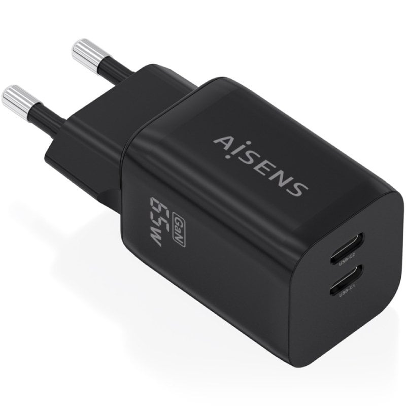 Carregador de Parede Aisens A110-1030 Gan / 2xusb Type-c / 65W / Preto