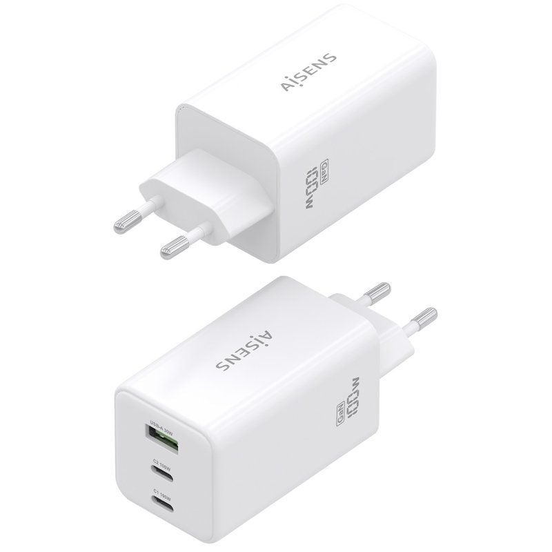 Carregador de Parede Gan Aisens Asch-100w3p051-w / 2xusb Type-c / 1xusb / 100W