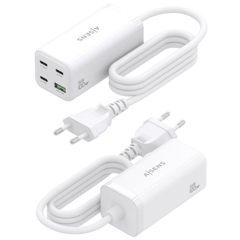 Carregador de Secretária Aisens Gan Asch-100w4p053-w / 3xusb Tipo C / 1xusb / 100W