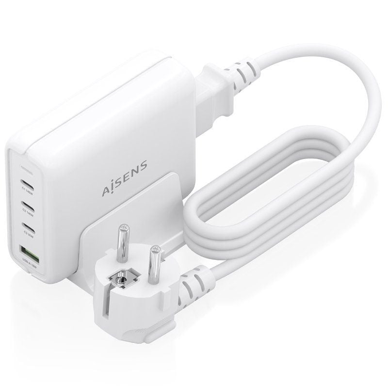 Carregador de Secretária Aisens Gan Asch-140w4p055-w / 3xusb Type-c / 1xusb / 140W