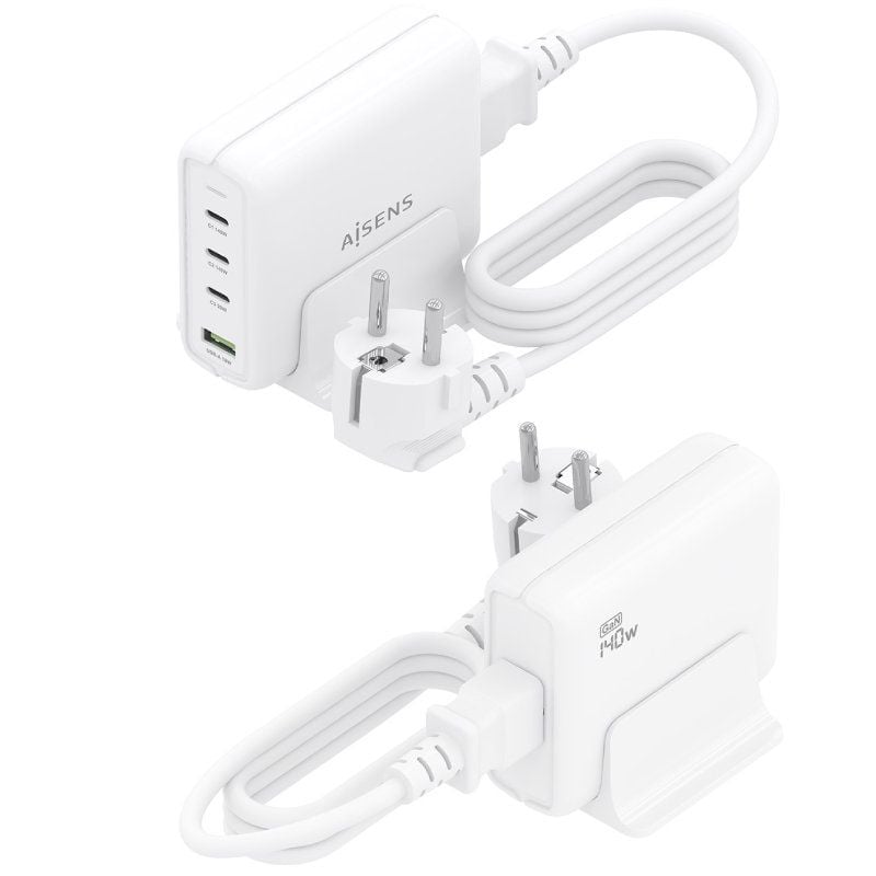 Carregador de Secretária Aisens Gan Asch-140w4p055-w / 3xusb Type-c / 1xusb / 140W